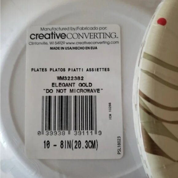 (New) Creative Converting Paper Dinner Napkins and Plates in Elegant Gold - Picture 4 of 4